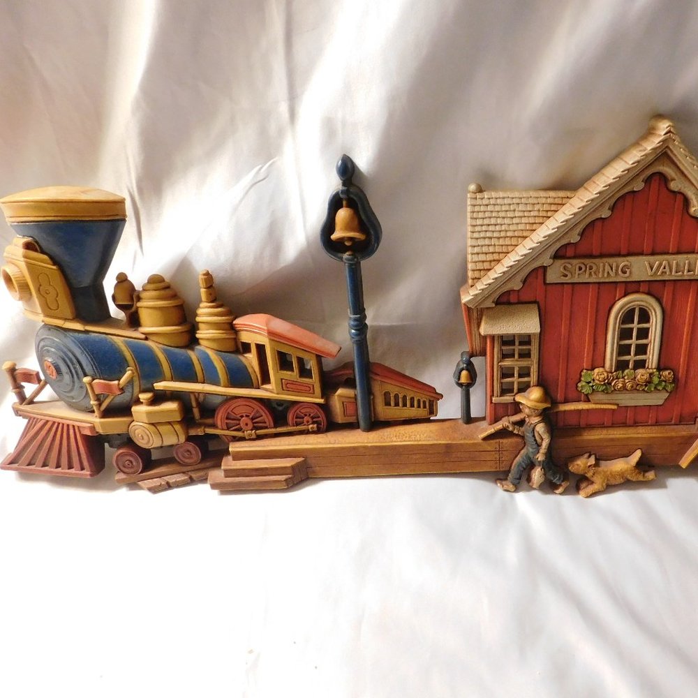 Vintage 1976 Dart Industries #7458 Spring Valley Train Station Wall Hanging